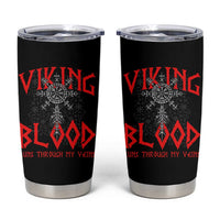 Viking Blood Runs Through My Veins Tumbler Cup Compass Vegvisir Nordic Rune Celtic