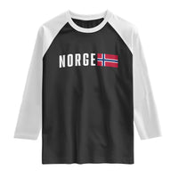 Norway Norge Norwegian Flag Graphic Raglan Shirt