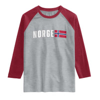 Norway Norge Norwegian Flag Graphic Raglan Shirt