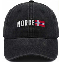 Norway Norge Norwegian Flag Graphic Washed Cotton Baseball Cap