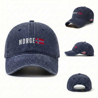 Norway Norge Norwegian Flag Graphic Washed Cotton Baseball Cap