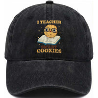 I Teach Smart Cookies Washed Cotton Baseball Cap Funny Teacher