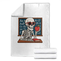 I Will Just Wait Until It Is Quite Throw Blanket Funny Skeleton Teacher - Wonder Print Shop