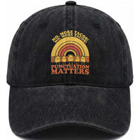 Funny Taco English Teacher Washed Cotton Baseball Cap No More Tacos Punctuation Matters