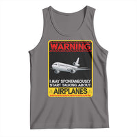 Funny Pilot Tank Top Warning May Spontaneously Talk About Airplanes - Wonder Print Shop