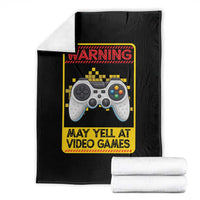 Funny Video Gamer Throw Blanket Warning May Yell At Video Games - Wonder Print Shop