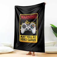 Funny Video Gamer Throw Blanket Warning May Yell At Video Games - Wonder Print Shop