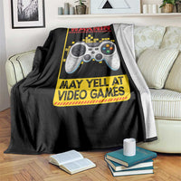 Funny Video Gamer Throw Blanket Warning May Yell At Video Games - Wonder Print Shop