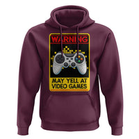 Funny Video Gamer Hoodie Warning May Yell At Video Games - Wonder Print Shop