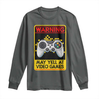 Funny Video Gamer Long Sleeve Shirt Warning May Yell At Video Games - Wonder Print Shop