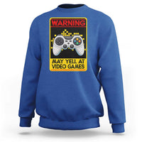 Funny Video Gamer Sweatshirt Warning May Yell At Video Games - Wonder Print Shop