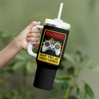 Funny Video Gamer Tumbler With Handle Warning May Yell At Video Games - Wonder Print Shop