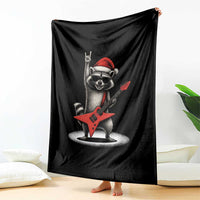 Funny Raccoon Rock Music Christmas Throw Blanket - Wonder Print Shop