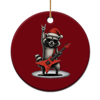 Funny Raccoon Rock Music Christmas Ceramic Ornament - Wonder Print Shop
