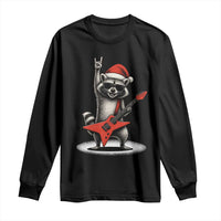 Funny Raccoon Rock Music Christmas Long Sleeve Shirt - Wonder Print Shop