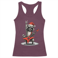 Funny Raccoon Rock Music Christmas Racerback Tank Top - Wonder Print Shop