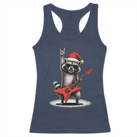 Funny Raccoon Rock Music Christmas Racerback Tank Top - Wonder Print Shop