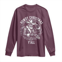 Cowboy Santa Claus Long Sleeve Shirt Howdy Christmas Y'all Western Country - Wonder Print Shop
