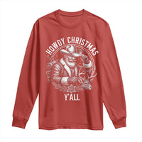 Cowboy Santa Claus Long Sleeve Shirt Howdy Christmas Y'all Western Country - Wonder Print Shop