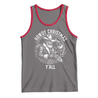 Cowboy Santa Claus Tank Top Howdy Christmas Y'all Western Country - Wonder Print Shop