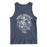 Cowboy Santa Claus Tank Top Howdy Christmas Y'all Western Country - Wonder Print Shop