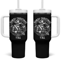 Cowboy Santa Claus Tumbler With Handle Howdy Christmas Y'all Western Country - Wonder Print Shop