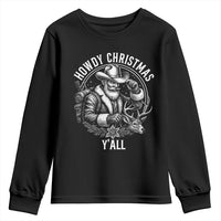 Cowboy Santa Claus Youth Sweatshirt Howdy Christmas Y'all Western Country - Wonder Print Shop