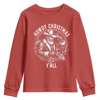 Cowboy Santa Claus Youth Sweatshirt Howdy Christmas Y'all Western Country - Wonder Print Shop