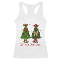 Howdy Christmas Racerback Tank Top Cowboy Western Country Xmas - Wonder Print Shop