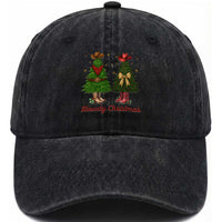 Howdy Christmas Washed Cotton Baseball Cap Cowboy Western Country Xmas