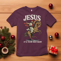 Funny Cowboy Jesus Christmas T Shirt It Is Your Birthday - Wonder Print Shop
