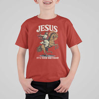 Funny Cowboy Jesus Christmas T Shirt For Kid It Is Your Birthday - Wonder Print Shop