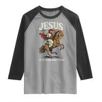 Funny Cowboy Jesus Christmas Raglan Shirt It Is Your Birthday - Wonder Print Shop