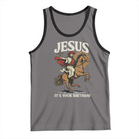 Funny Cowboy Jesus Christmas Tank Top It Is Your Birthday - Wonder Print Shop