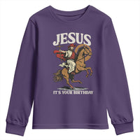 Funny Cowboy Jesus Christmas Youth Sweatshirt It Is Your Birthday - Wonder Print Shop