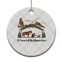 Nativity Scene Christmas Ceramic Ornament Cowboy Bible Scripture Verse Western - Wonder Print Shop