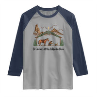 Nativity Scene Christmas Raglan Shirt Cowboy Bible Scripture Verse Western - Wonder Print Shop