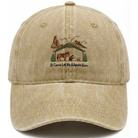 Nativity Scene Christmas Washed Cotton Baseball Cap Cowboy Bible Scripture Verse Western