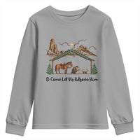 Nativity Scene Christmas Youth Sweatshirt Cowboy Bible Scripture Verse Western - Wonder Print Shop