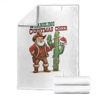 Funny Santa Cowboy Throw Blanket Wrangling Christmas Cheer - Wonder Print Shop