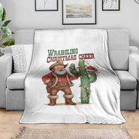 Funny Santa Cowboy Throw Blanket Wrangling Christmas Cheer - Wonder Print Shop