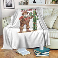 Funny Santa Cowboy Throw Blanket Wrangling Christmas Cheer - Wonder Print Shop