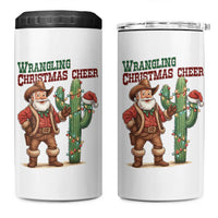 Funny Santa Cowboy 4 in 1 Can Cooler Tumbler Wrangling Christmas Cheer - Wonder Print Shop