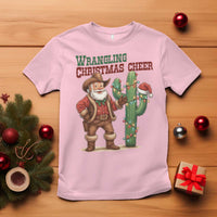 Funny Santa Cowboy T Shirt Wrangling Christmas Cheer - Wonder Print Shop