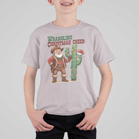 Funny Santa Cowboy T Shirt For Kid Wrangling Christmas Cheer - Wonder Print Shop