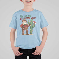 Funny Santa Cowboy T Shirt For Kid Wrangling Christmas Cheer - Wonder Print Shop