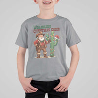 Funny Santa Cowboy T Shirt For Kid Wrangling Christmas Cheer - Wonder Print Shop