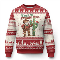 Funny Santa Cowboy Ugly Christmas Sweater Wrangling Xmas Cheer - Wonder Print Shop