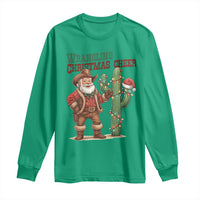 Funny Santa Cowboy Long Sleeve Shirt Wrangling Christmas Cheer - Wonder Print Shop