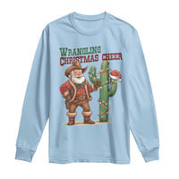 Funny Santa Cowboy Long Sleeve Shirt Wrangling Christmas Cheer - Wonder Print Shop